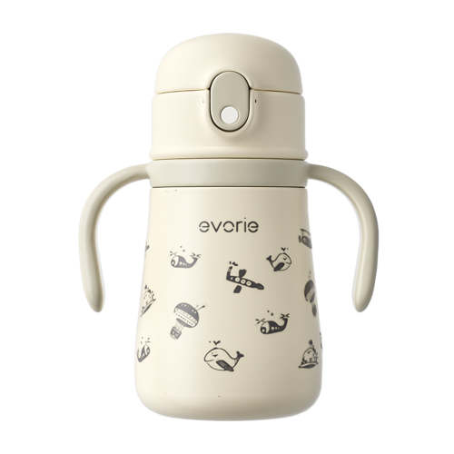 Stainless Steel Vacuum Bottle with Straw for Kids 350mL, Ocean Play