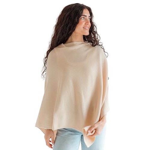 Toci Nursing Cover Poncho – Soft Breathable Breastfeeding Cover, 360° Full Coverage, Lightweight Multi-Use Nursing Scarf
