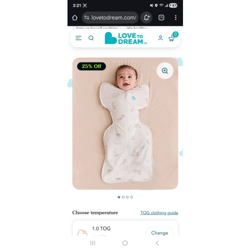 Swaddle Up™ 1.0 TOG Cotton White Cloud Bunnies