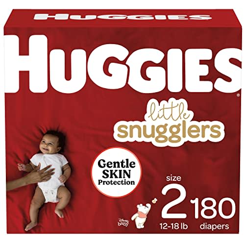 Baby Diapers Size 2, 180 Ct, Huggies Little Snugglers
