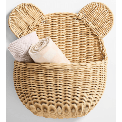 Wicker Bear Kids Wall Basket