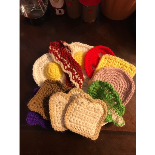 Crochet play food mix and match set