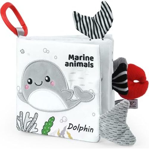 Vicloon Baby Soft Cloth Books, Touch and Feel High Contrast Book Toys