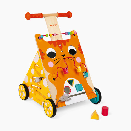 Janod Wooden Multi-Activities Cat Baby Walker