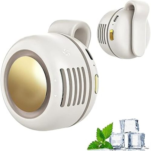 360° Rotatable Portable Mini Clip on Fan - 2026 New Small Fan Clip-on for Shirt & Waist, Adjustable 3-Speed Suspended Whirlwind Fans, Summer Gift For Outdoor & Office, Travel (White)