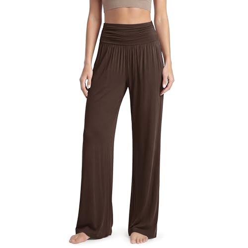 ODODOS Women's Wide Leg Palazzo Lounge Pants with Pockets Light Weight Loose Comfy Casual Pajama Pants-26/28/30"/32" Inseam