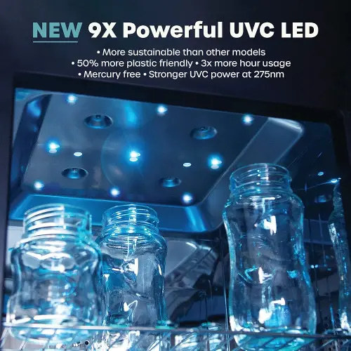 Wabi UVC LED Sanitizer & Dryer Ultra (White + Gunmetal Trim)