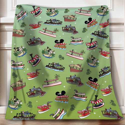 Retro Jungle Cruise Boat You’re In De Nile Blanket, Disney Jungle Cruise Throw Blanket, Animal Kingdom Home Decor, Safari Mode Cozy Blanket