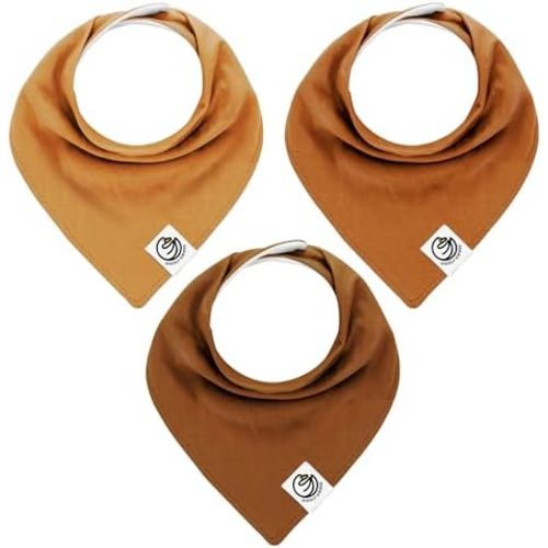 Organic Cotton Baby Bibs, 3-Pack Ultra Absorbent Drool Bibs for Teething Babies, Unisex