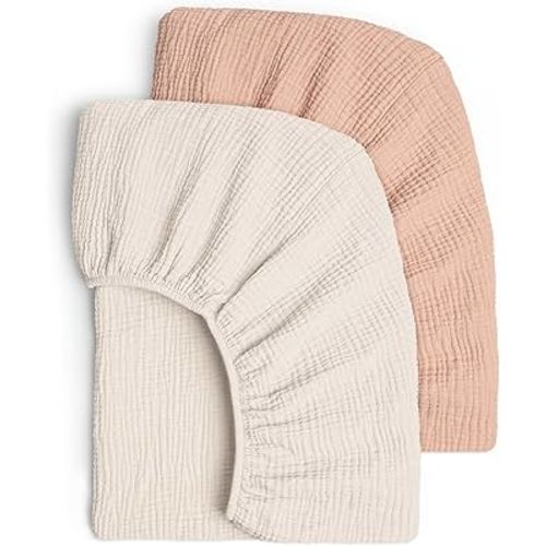 Lulu Moon Muslin Crib Sheets - Fitted Crib Mattress Sheets for Boys and Girl - 28"x 52", 2 Pack