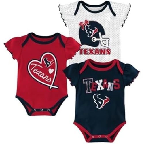 Outerstuff NFL Teams Newborn Baby and Infant Short Sleeve Bodysuit 3-Pack (0-18M)