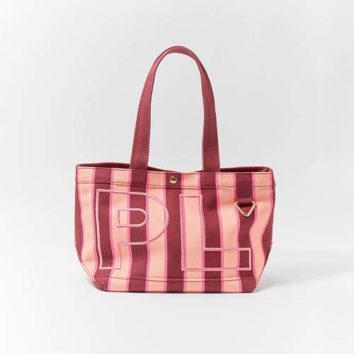 Striped Custom Alpha Tote - Currant