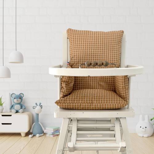 High chair cushion, cotton, oeko-tex,  brown sugar