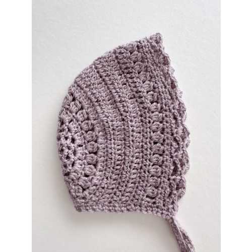 Luxury Baby Bonnet – Baby Alpaca & Mulberry Silk, 0–3 Months - Handmade