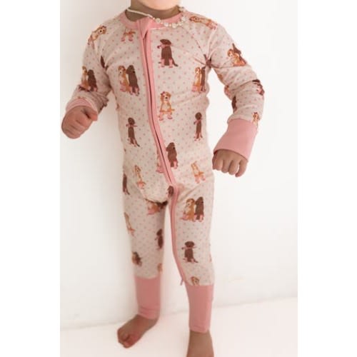Pup Friends Zipper Romper, 6-9M