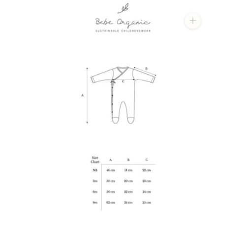 Bebe Organic Bebe Wrap Overall SS26 – blue daisy