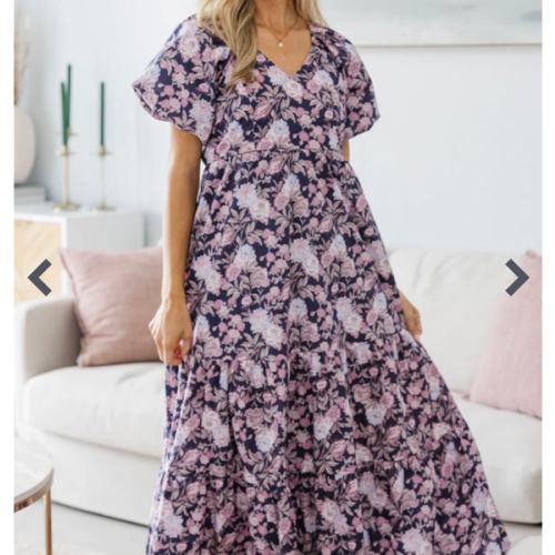 NURSING COLLECTION: Falling In Love Purple Floral Maxi Dress