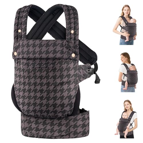 Baby Carrier Newborn to Toddler- Ergonomic,Cozy and Lightweight Infant Carrier for 7-40lbs,3 Carry Positions Newborn Carrier,Gray