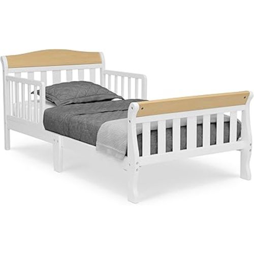 Delta Children Canton Toddler Bed, Bianca White/Natural