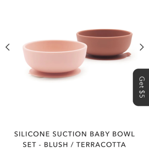 Silicone Suction Baby Bowl Set - Blush / Terracotta