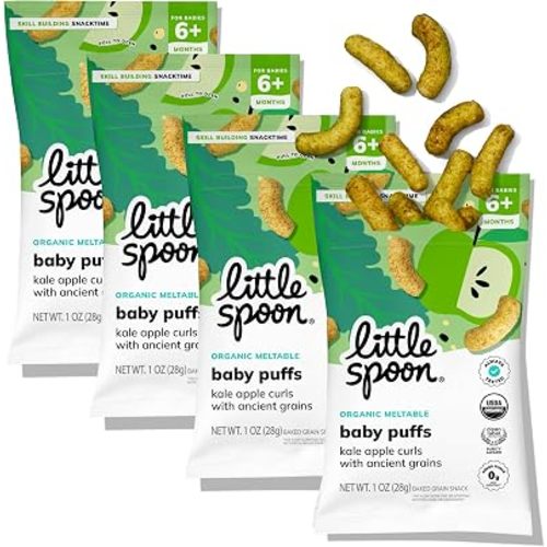 Little Spoon Kale Apple Meltable Baby Puffs, 1 Oz Bag, 4 Pack