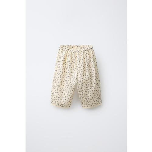 PANTALÓN BAGGY FLORES - Crudo | ZARA España