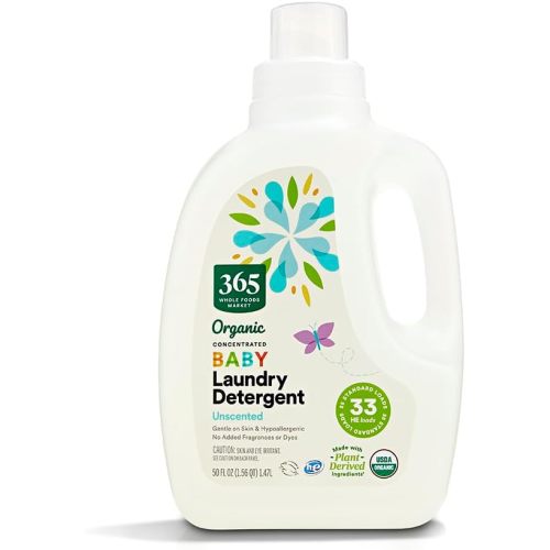 365 by Whole Foods Market, Organic Concentrated Baby Laundry Detergent, Unscented, 33 HE Loads, 50 Fl Oz