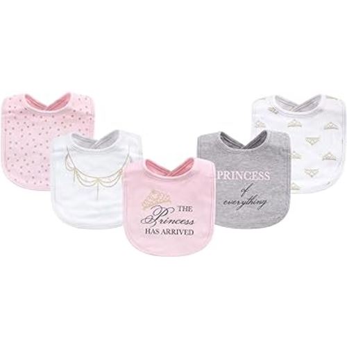 Little Treasure Unisex Baby Cotton Bibs, Princess, One Size