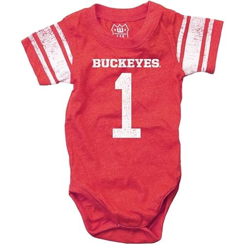 Wes and Willy Infant College Football Jersey One Piece Bodysuit