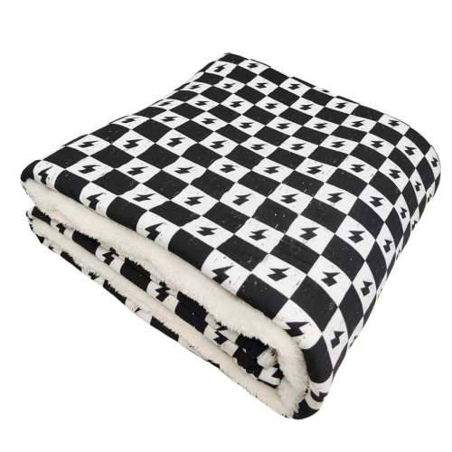 Electric Checkered Fuzzy Bamboo Blanket