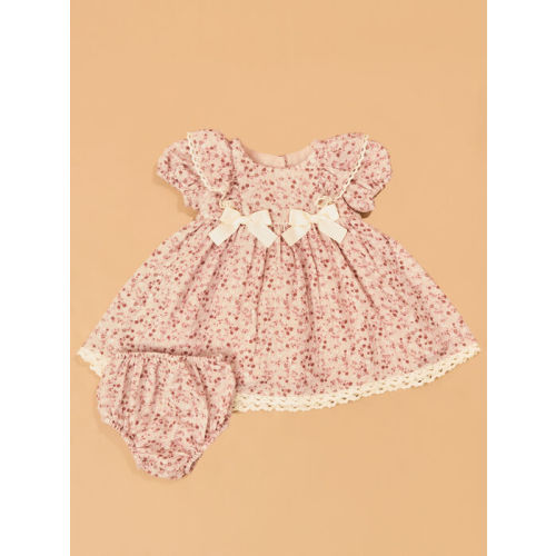 Ditsy Floral Bow Dress in Blush | AS Kids