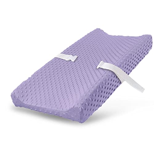 Changing Pad Cover, Ultra Soft Minky Dots Plush Changing Table Covers Breathable Mink Changing Table Sheets Cover Wipeable Changing Pad Covers for Infants Newborn Baby Girl Boy (Pastel Lilac)