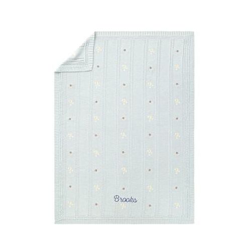 Dreamy Elephant Luxe Knit Baby Blanket , 30x40 , Blue Multi