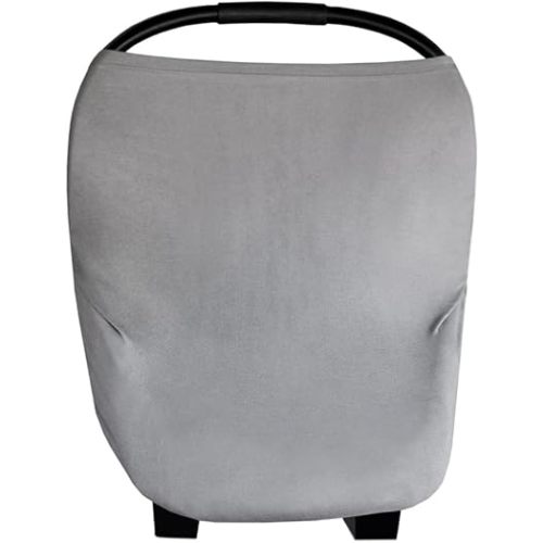 Baby Car Seat Cover Canopy and Nursing Cover Multi-Use Stretchy 5 in 1 Gift The Granite by Copper Pearl