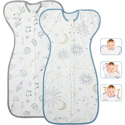 Zipper Swaddle Sleep Sack 0-3Months Newborn Baby Wearable Blanket Arms in/out swaddle Infant Sleeping bag swaddler Transitional Swaddle Sack
