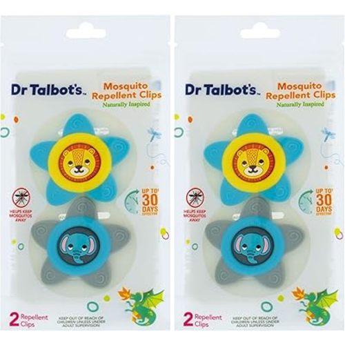 Dr. Talbot's Mosquito Clips for Baby & Toddler with Naturally Inspired Ingredients, Citronella & Lemongrass, DEET Free, (2 Clips) (Pack of 2)