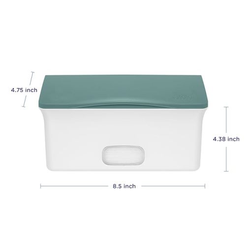 Ubbi Baby Wipes Dispenser with Weighted Plate and Secure Seal, Nursery and Baby Registry Essential to Keep Wipes Fresh, Open Water