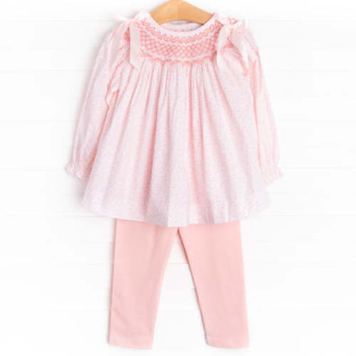 Bow Me Away Smocked Legging Set, Pink – Stitchy Fish