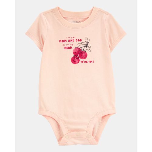 Baby Mom And Dad Tomatoes Short-Sleeve Bodysuit - Pink - Carter's | Carter's