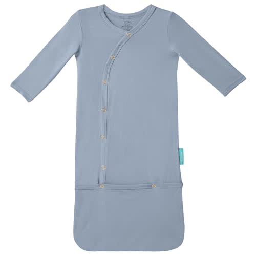 PurComfy Supersoft Baby Sleeper Gowns, Premium Bamboo Viscose Infant Nightgown Sleepers Preemie Newborn Snap Bundler