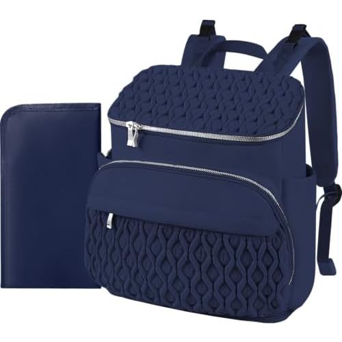 Baby Diaper Bag, Multi-Function Baby Bag for Mom Dad, Diaper Backpack with Changing Pad Stylish Pañaleras para Bebe Stroller Straps, Newborn Baby Essentials Must Haves for Women Navy blue