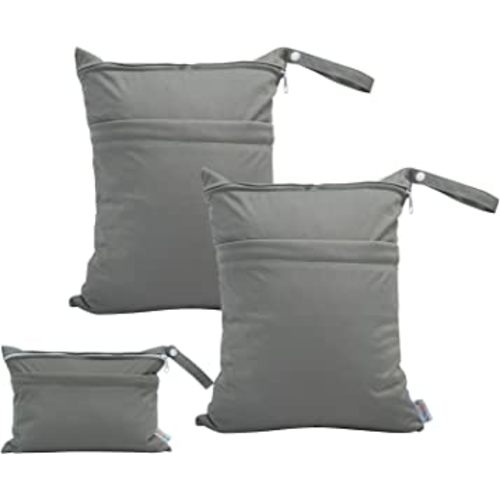 3pcs Baby Wet/Dry Bags|Waterproof Reusable with Two Pockets