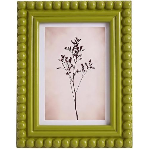 1 Pcs 5 x 7 Inch Picture Frame Beaded Photo Frame, Moss Green