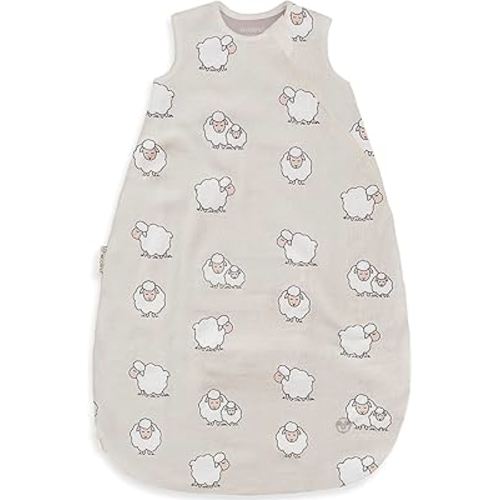 Woolino Merino Wool and Organic Cotton Baby Sleeping Bag (0-6 Months - Sheep)