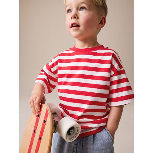 Red/White Short Sleeve Stripe T-Shirt (3mths-7yrs) (3mths-7yrs)
