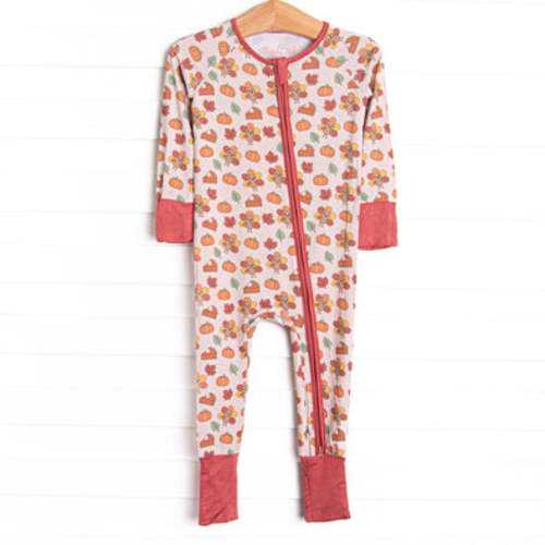 Turkeys and Treats Bamboo Zippy Pajama, Red – Stitchy Fish
