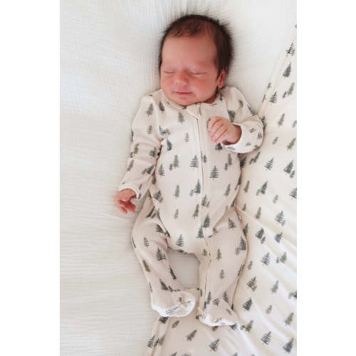 All Bamboo Waffle Zipper Footies