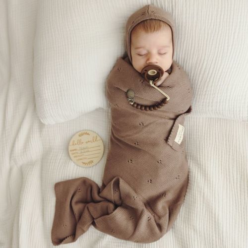 Luxury 100% Organic Cotton Baby Receiving Swaddle Blanket for Infants Boys and Girls - Powder Blue