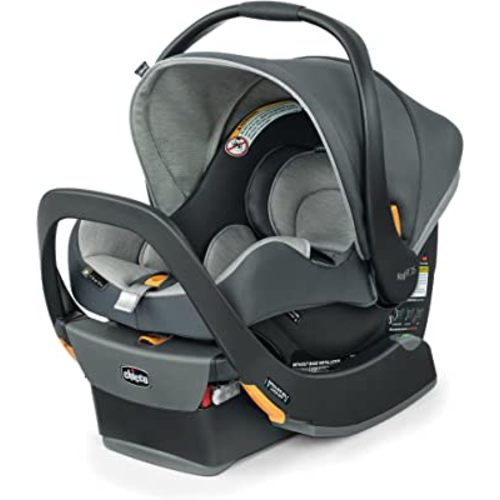 Chicco KeyFit® 35 ClearTex® Infant Car Seat and Base, Rear-Facing Seat for Infants 4-35 lbs., Includes Infant Head and Body Support, Compatible with Chicco Strollers, Baby Travel Gear | Cove/Grey