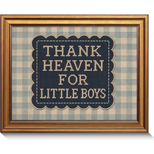 Vintage Gold Framed Baby Boy Nursery Wall Art Inspirational Quote Wall Art